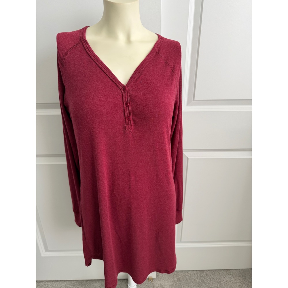 prAna Womens Small Hensley Henley Dress Long Sleeve